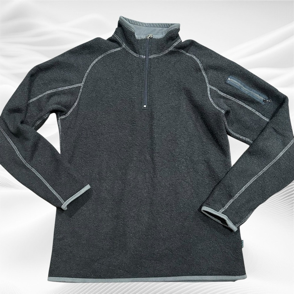 Kuhl Alfpaca Quarter‎ Zip Fleece Pullover Mens Medium  Sweater Jacket Black
